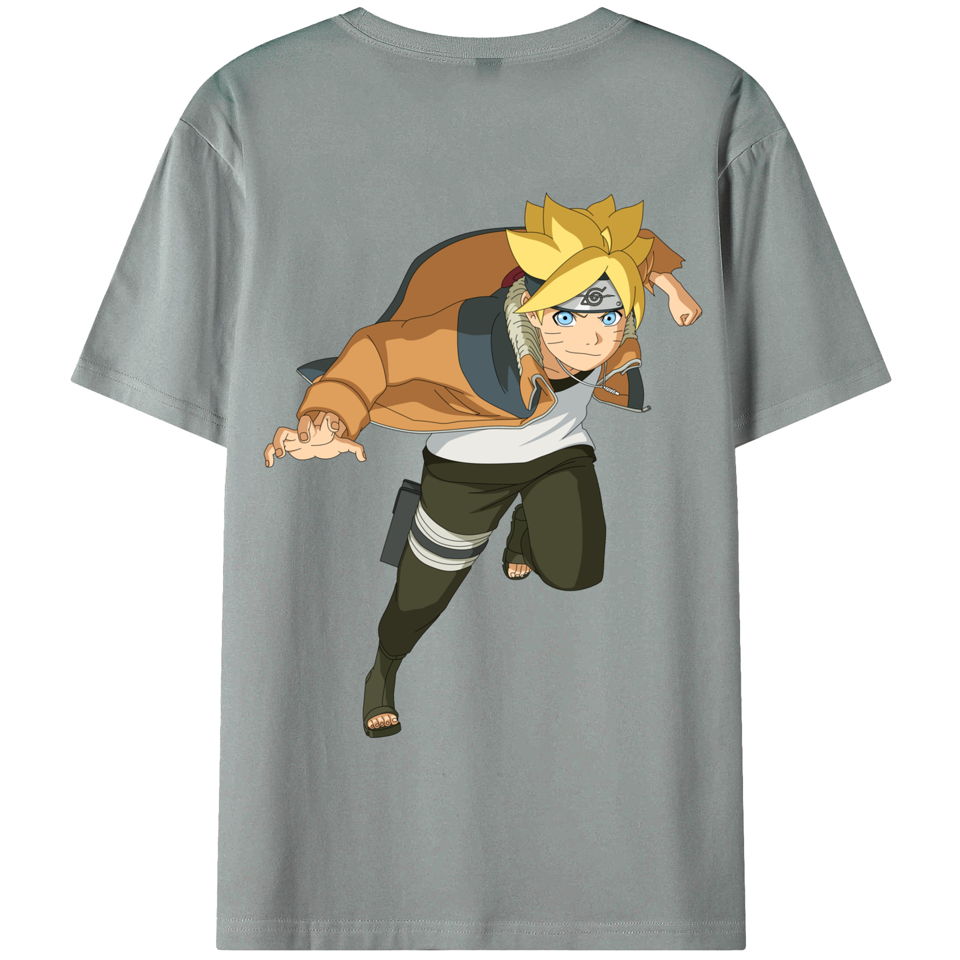 （画像用） NARUTO -ナルト- うずまき ナルト Uzumaki Naruto 綿100％ メンズ半袖Tシャツ（バックプリント） 通気性